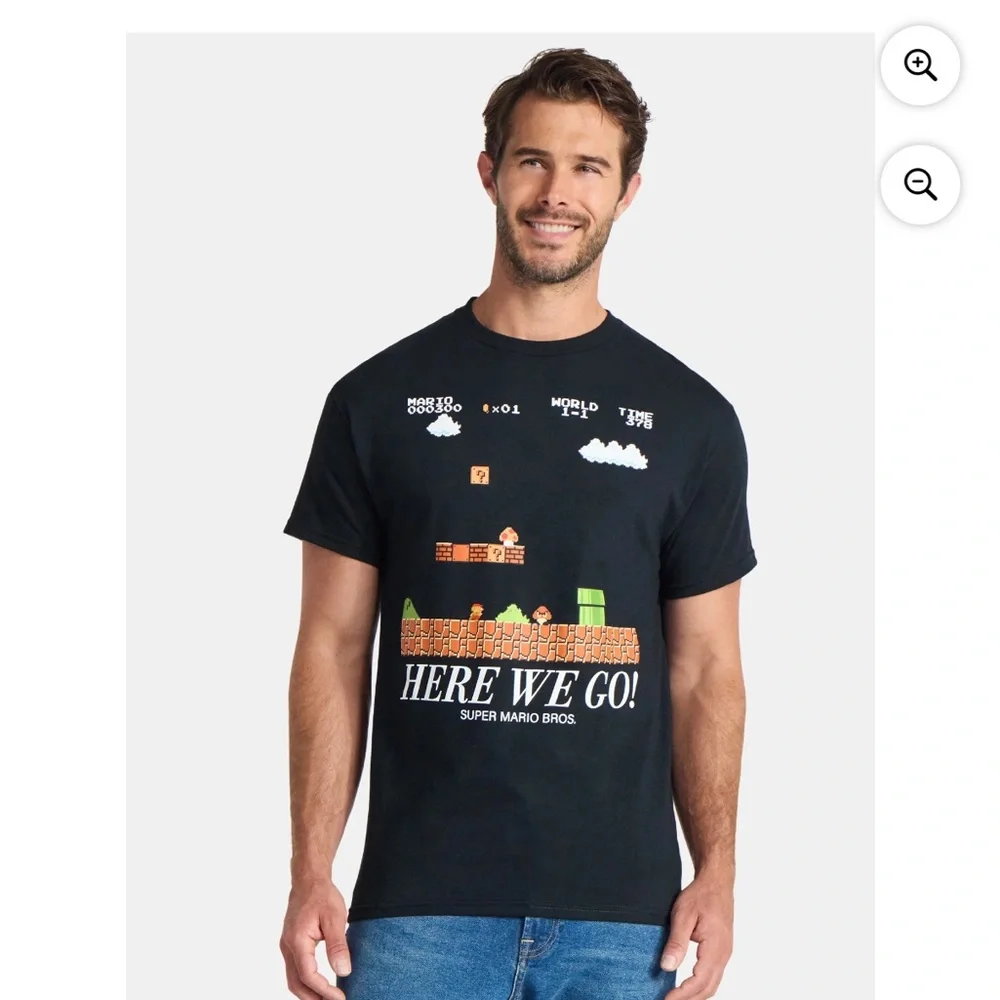 NWT Super Mario Bros Black Graphic T-Shirt
